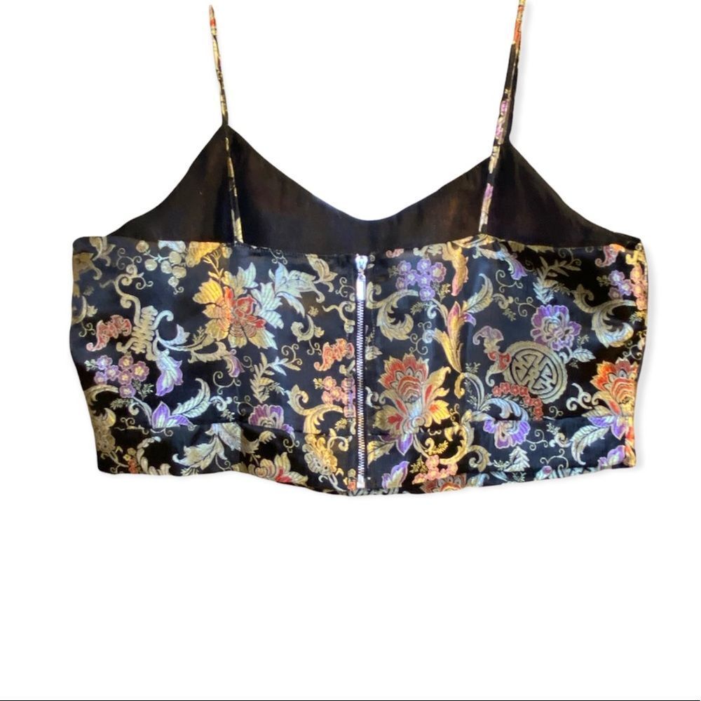 Polly & Esther Satin Floral Tank/ Half Top Sz XL